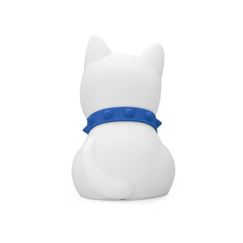 Dhink Medium Colour Changing LED Night Light | White Puppy with Black Spot & Blue Collar