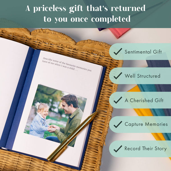Dear Dad Guided Memory Journal | Heartfelt Gift for Dad |