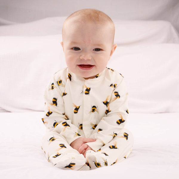 Unisex Baby Cotton Sleepsuit (Onesie) – Bee Print