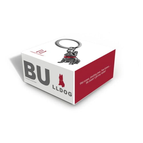 Meta[l]morphose® Black French Bulldog with Bow Tie Keyring