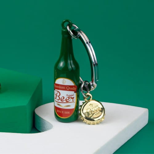 Meta[l]morphose® Green Beer Bottle Keyring
