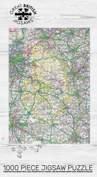 THE PEAK DISTRICT MAP - Pieceful Map Jigsaw Puzzle
