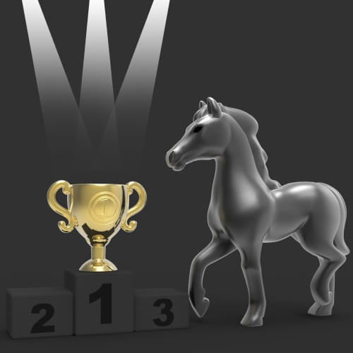 Meta[l]morphose® Black Horse & Trophy Keyring